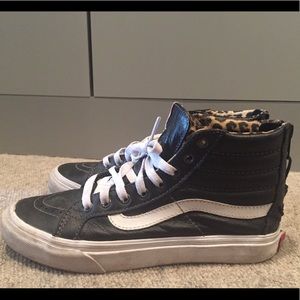 Leather Off The Wall high-top Vans